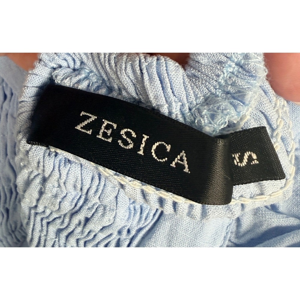 Zesica‎ Ric Rac Ruffle Midi Dress Small Blue - Picture 5 of 10
